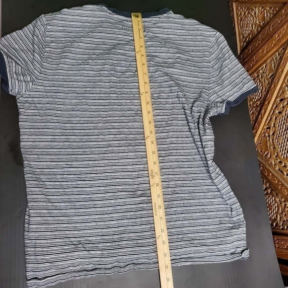 Original Penguin Men Striped T Shirt Size XL Blue White - Picture 6 of 9